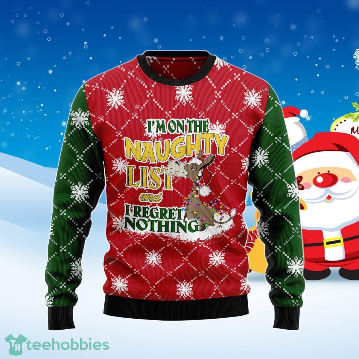 Donkey Naughty List Ugly Christmas Sweater Best Gift For Men And Women Product Photo 1