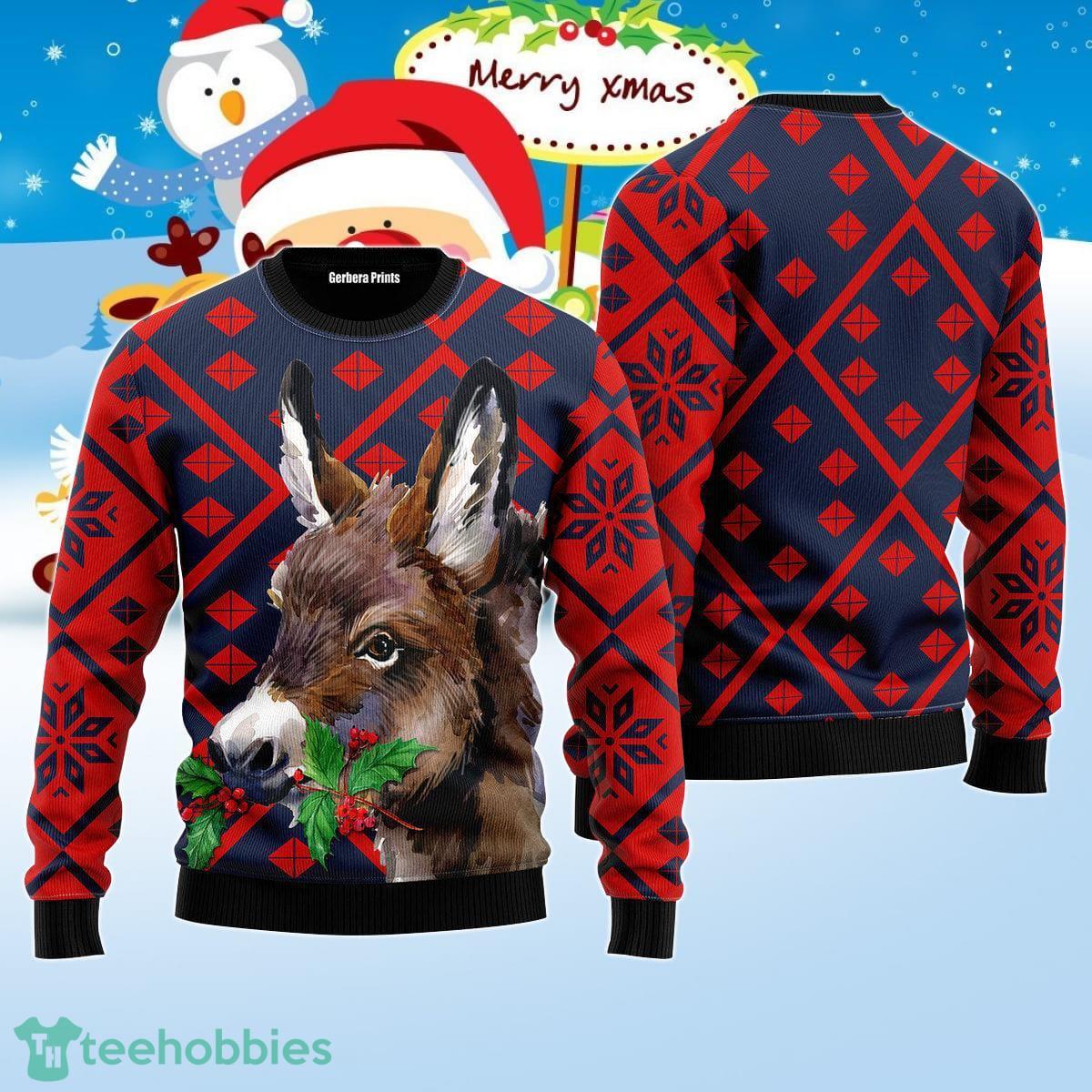 Donkey Ugly Christmas Sweater Best Gift For Men And Women Product Photo 1