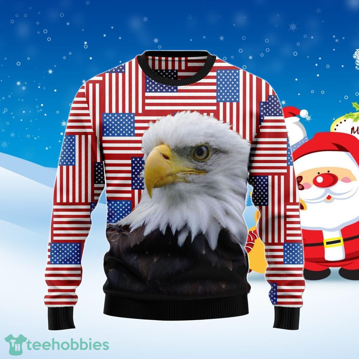 Eagle USA Flag Ugly Christmas Sweater Best Gift For Men And Women Product Photo 1