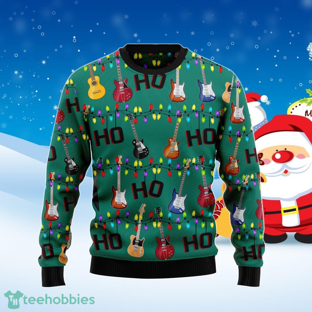 Electric Guitar Hohoho Ugly Christmas Sweater Best Gift For Men And Women Product Photo 1
