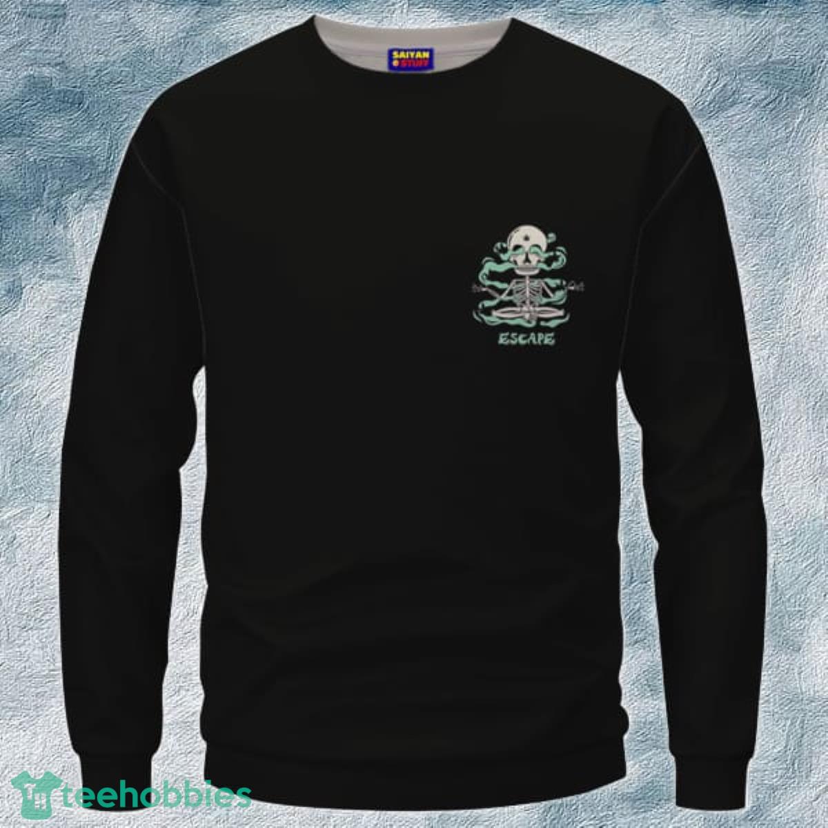 Escape Dope Art Skull Smoking Marijuana Crewneck 3D Sweater Product Photo 1