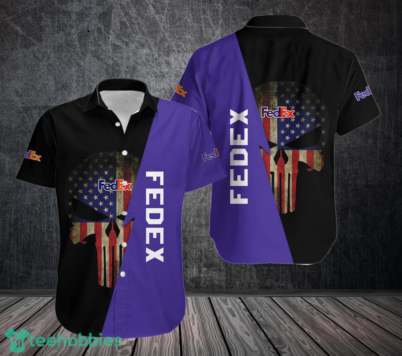 Fedex Skull Flag Hawaiian 3D Shirt Product Photo 1