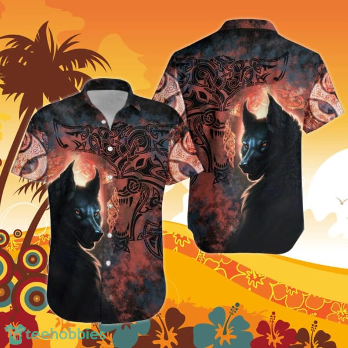 Fenrir Grunge Viking Hawaiian Shirt For Men And Women Product Photo 1