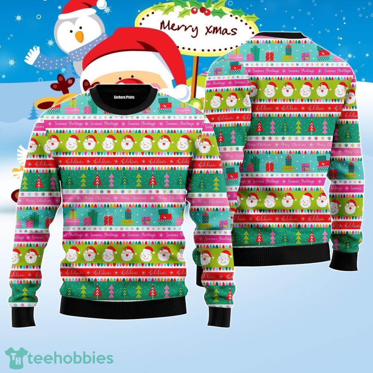 Festive Christmas Be Mery Yall Pattern Ugly Christmas Sweater Best Gift For Men And Women Product Photo 1