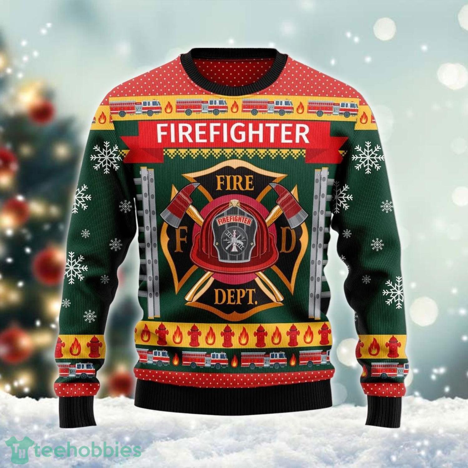 Firefighter Fire Dept Xmas Ugly Sweater Christmas Gift For Men And Women Product Photo 1