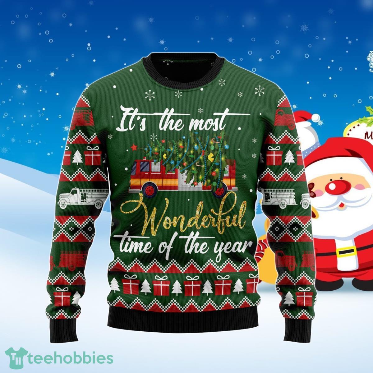 Firefighter Wonderful Time Ugly Christmas Sweater Best Gift For Men And Women Product Photo 1