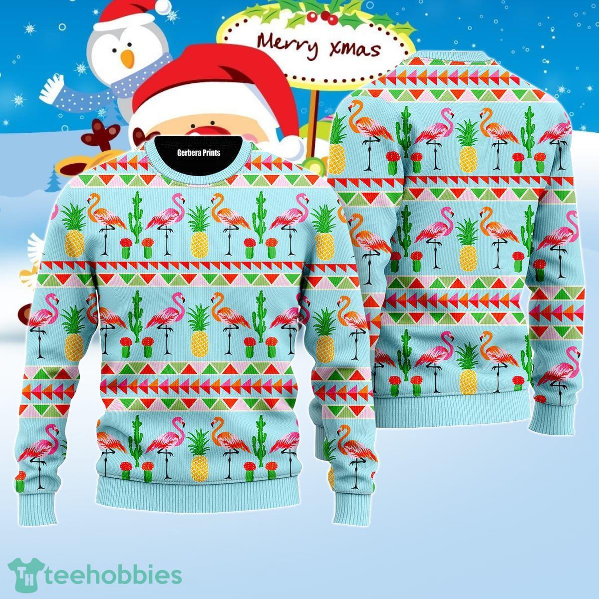 Flamingo Flamingle All The Way Pattern Ugly Christmas Sweater Best Gift For Men And Women Product Photo 1