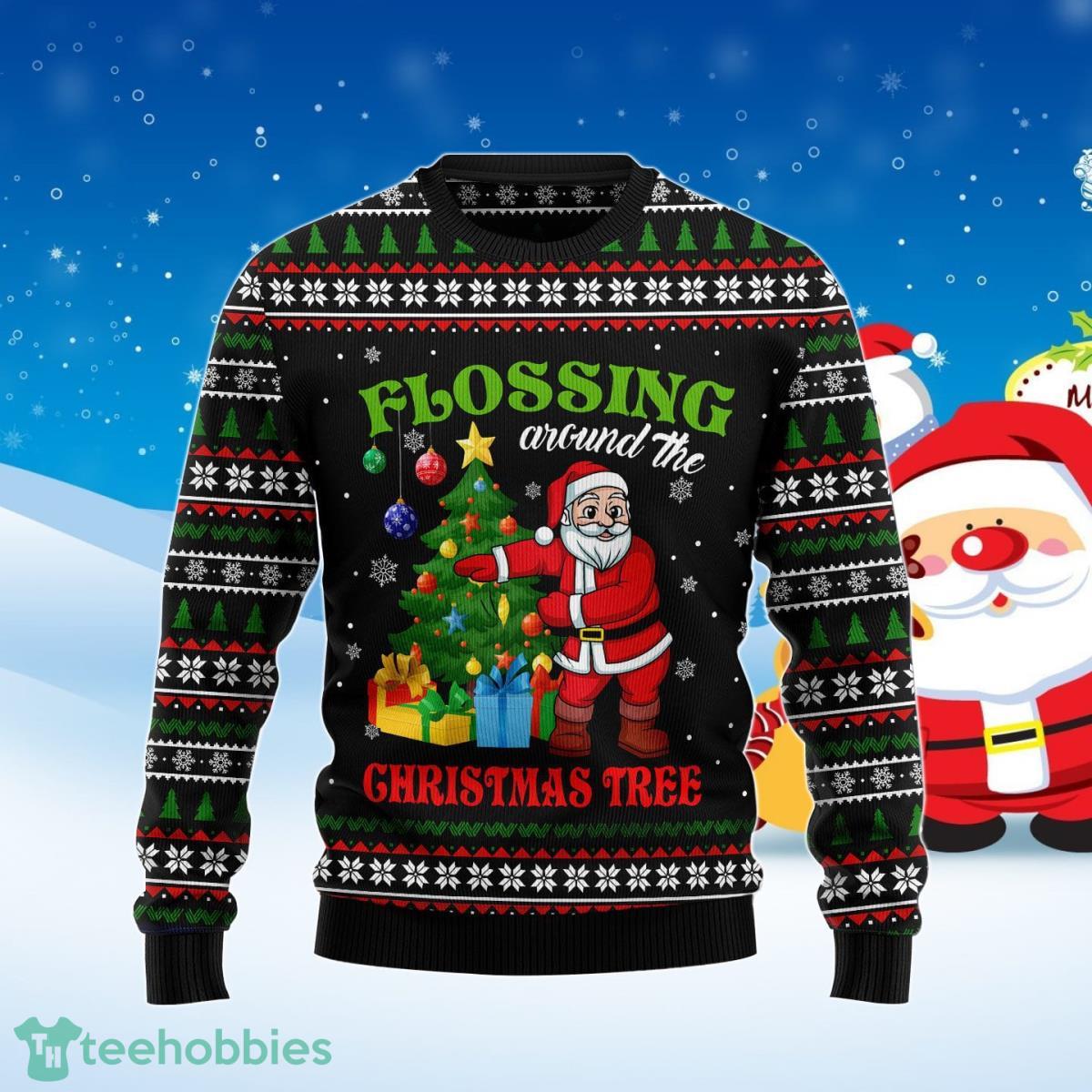 Flossing Around The Christmas Tree Ugly Christmas Sweater Best Gift For Men And Women Product Photo 1