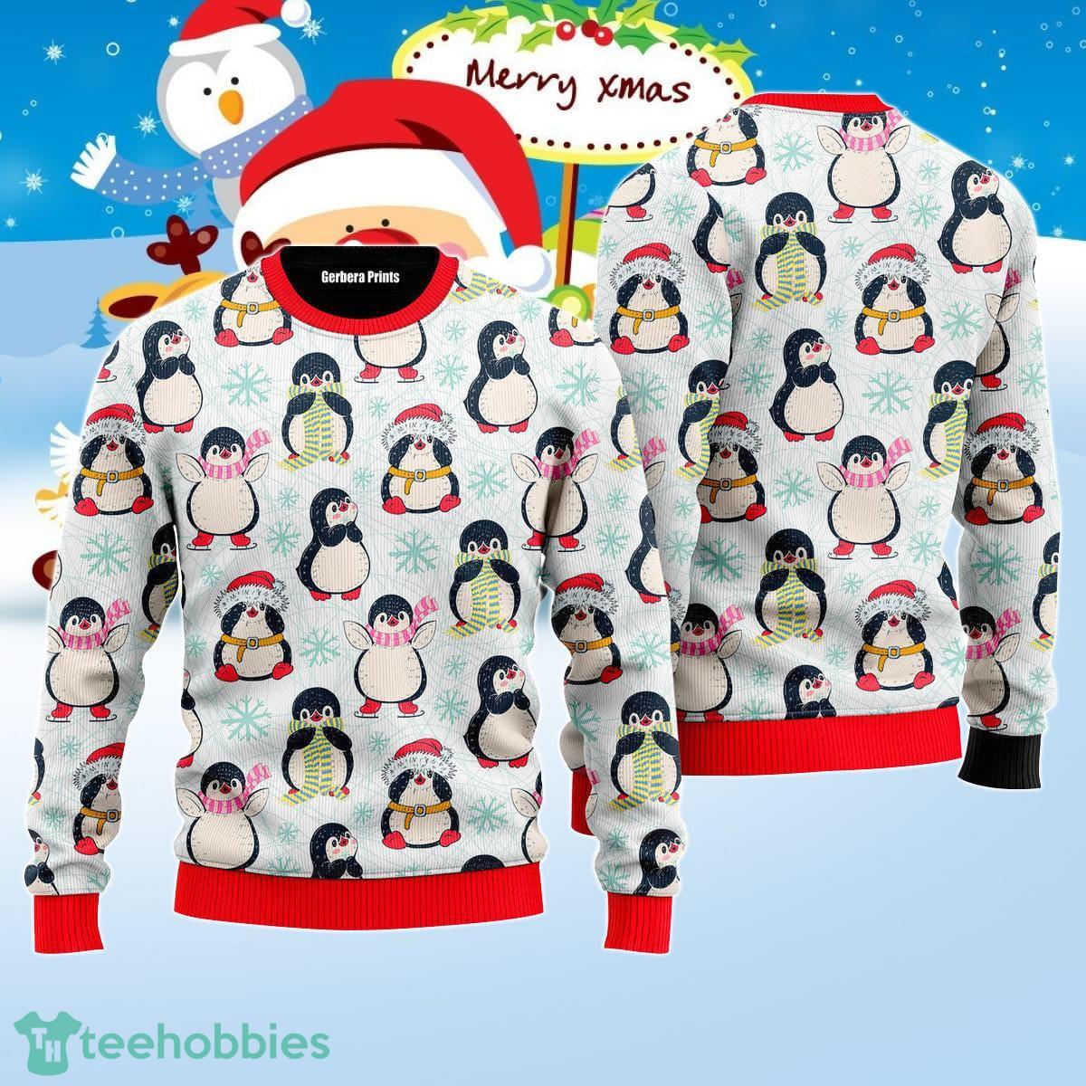 Funny Christmas Penguins Ugly Christmas Sweater Best Gift For Men And Women Product Photo 1