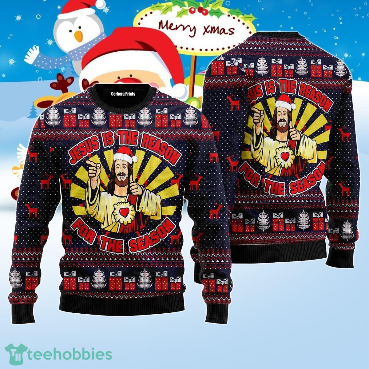 Funny Jesus Is The Reason For The Season Ugly Christmas Sweater Best Gift Product Photo 1