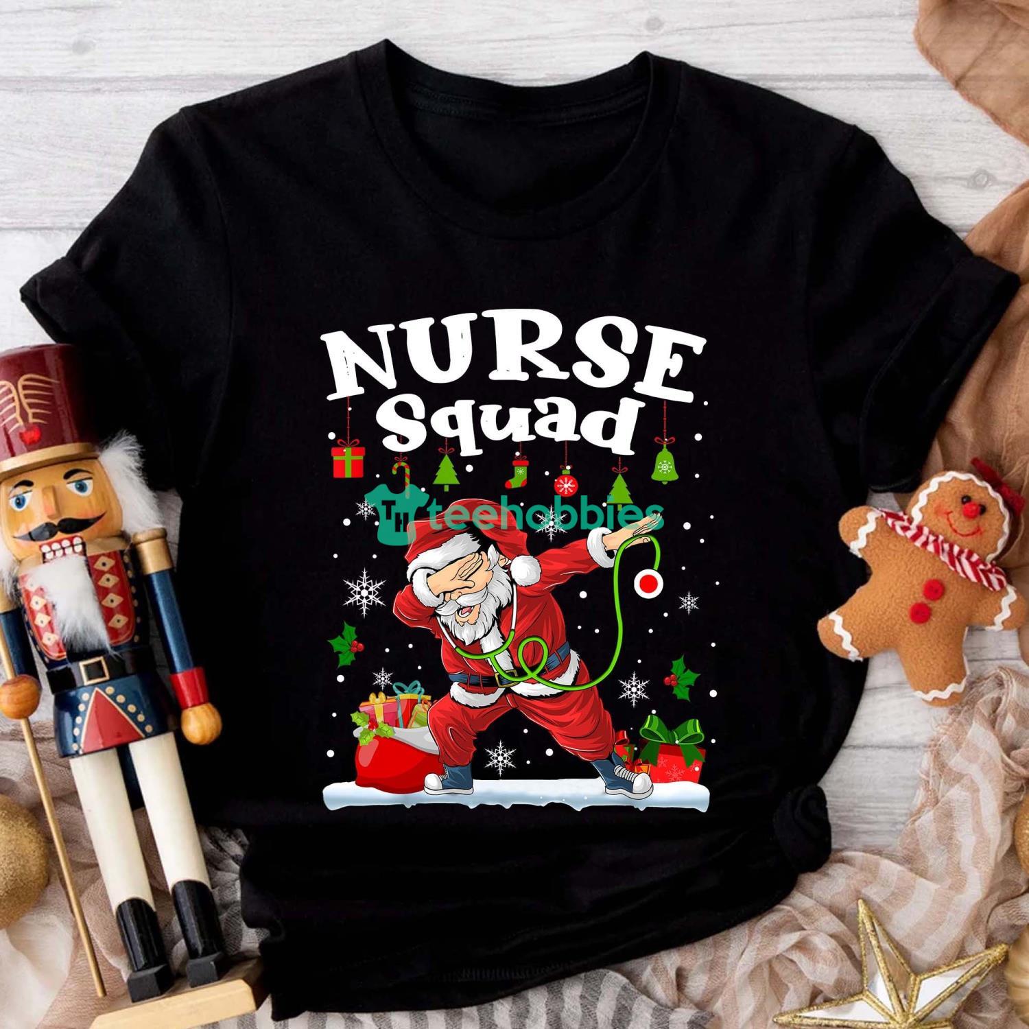 Funny Nurse Christmas T-Shirt Nurse Squad Shirt Santa Dabbing Shirt Funny Nurse Gift Product Photo 1