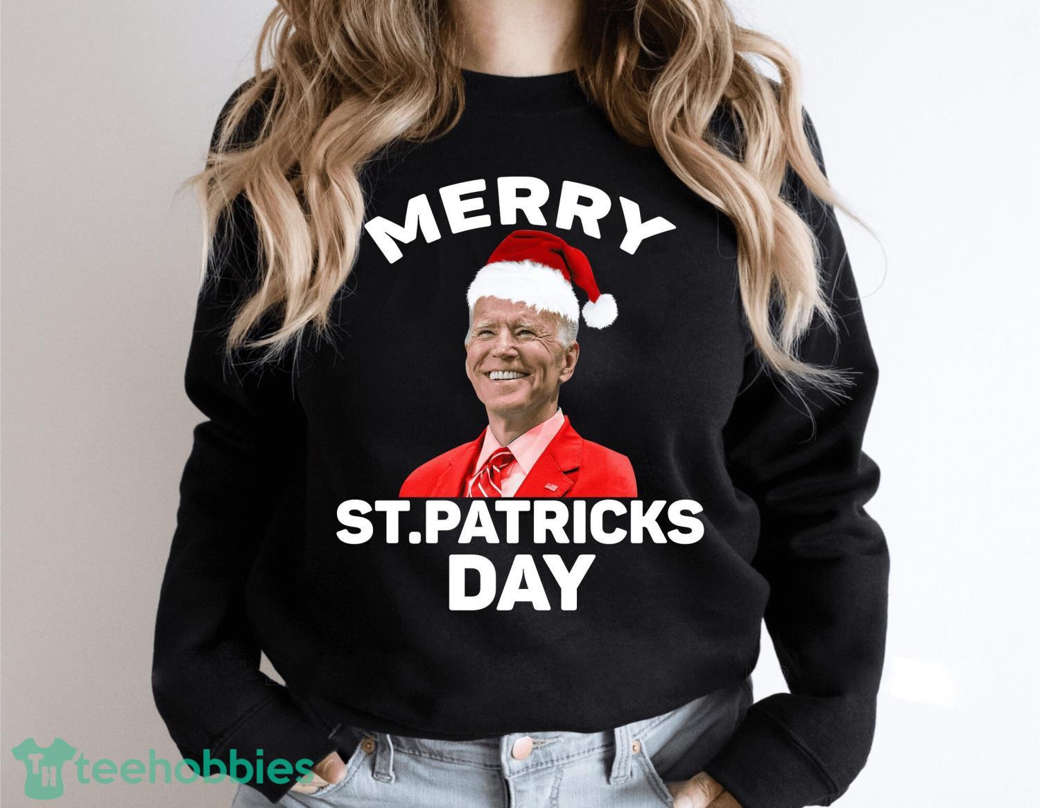 Funny President Joe Biden Merry St Patricks Day Christmas Christmas Shirt Product Photo 1