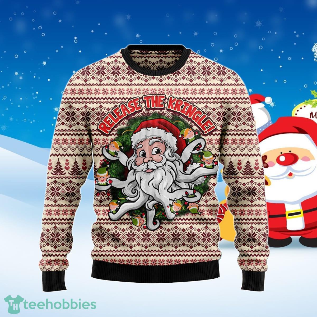 Funny Santa Claus Release The Kringle Ugly Christmas Sweater Best Gift For Men And Women Product Photo 1