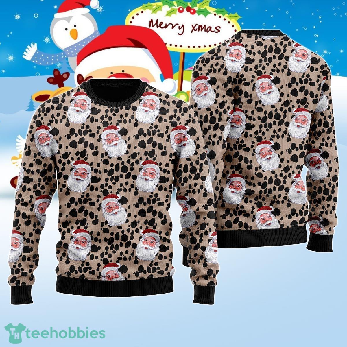 Funny Santa Dalmatian Pattern Ugly Christmas Sweater Best Gift For Men And Women Product Photo 1