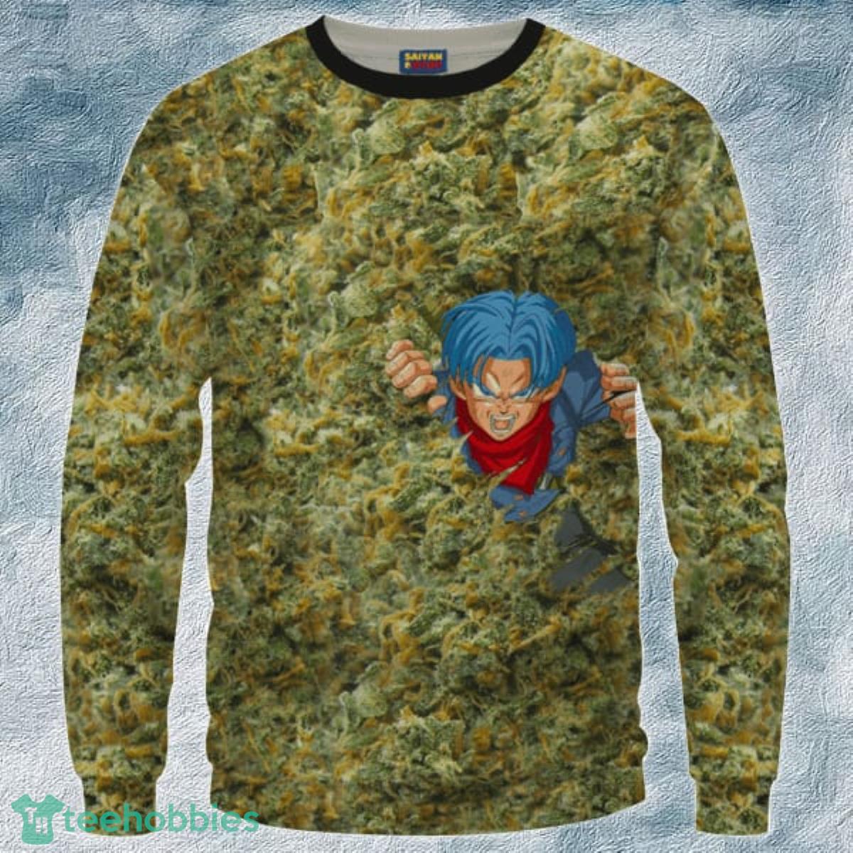 Future Trunks Stuck in a Pool of Marijuana Kush Crewneck Sweater Product Photo 1