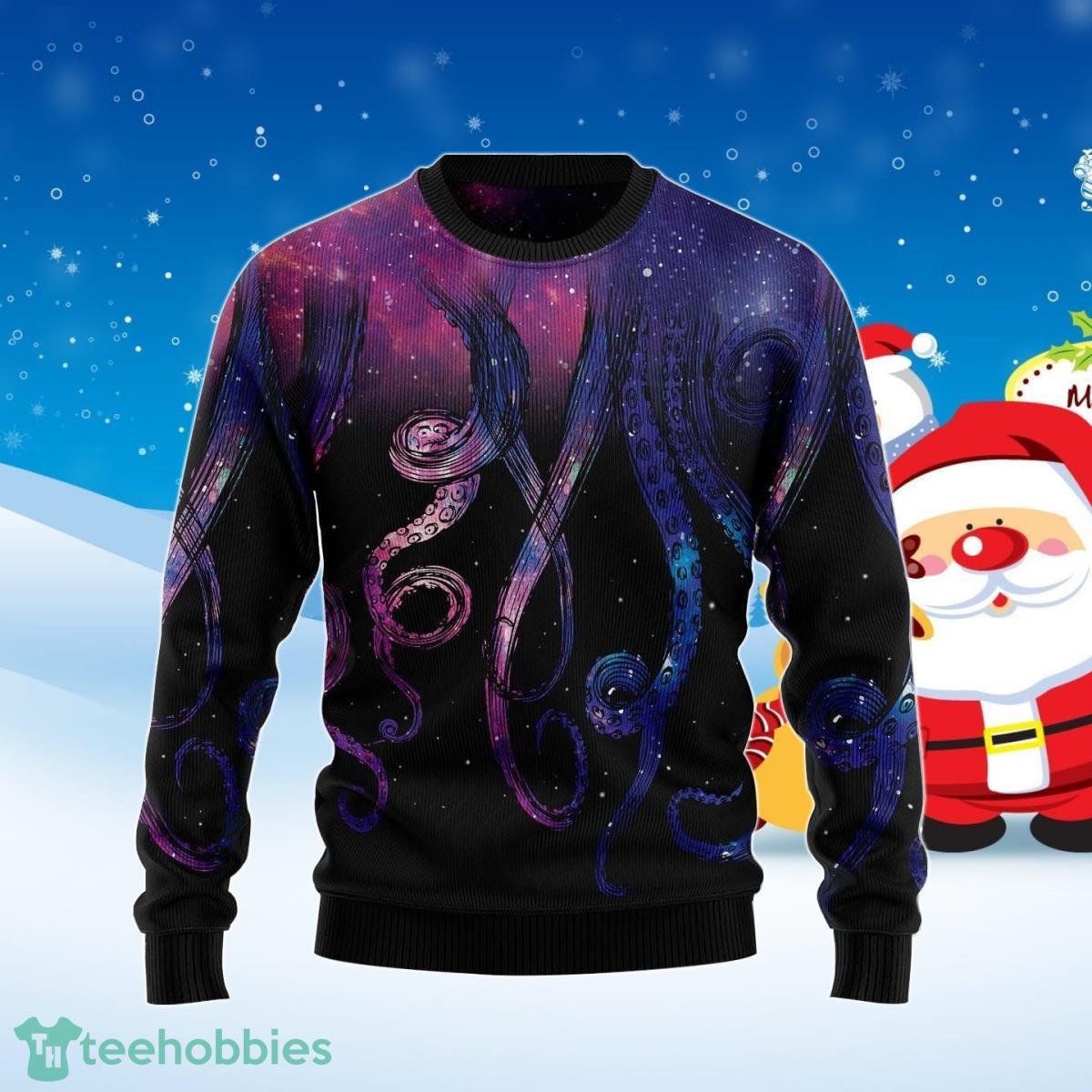 Galaxy Octopus Ugly Christmas Sweater Best Gift For Men And Women Product Photo 1