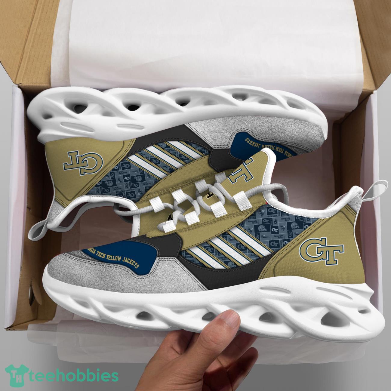 Georgia Tech Yellow Jackets NCAA3 Logo Sport Team Max Soul Shoes Clunky Running Sneakers Product Photo 2