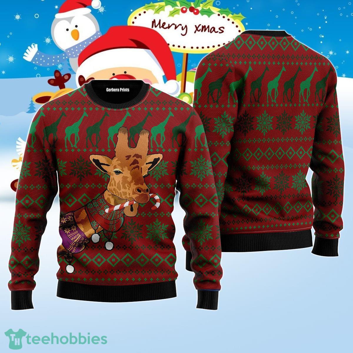 Giraffe Winter Ugly Christmas Sweater Best Gift For Men And Women Product Photo 1