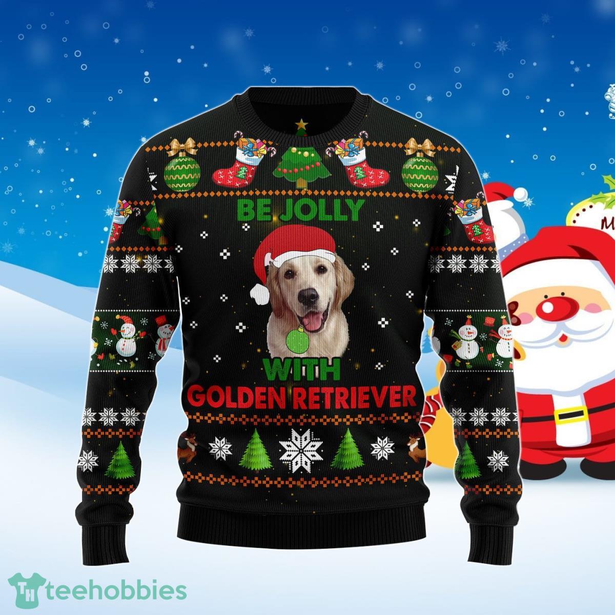 Golden Retriever Be Jolly Ugly Christmas Sweater Best Gift For Men And Women Product Photo 1