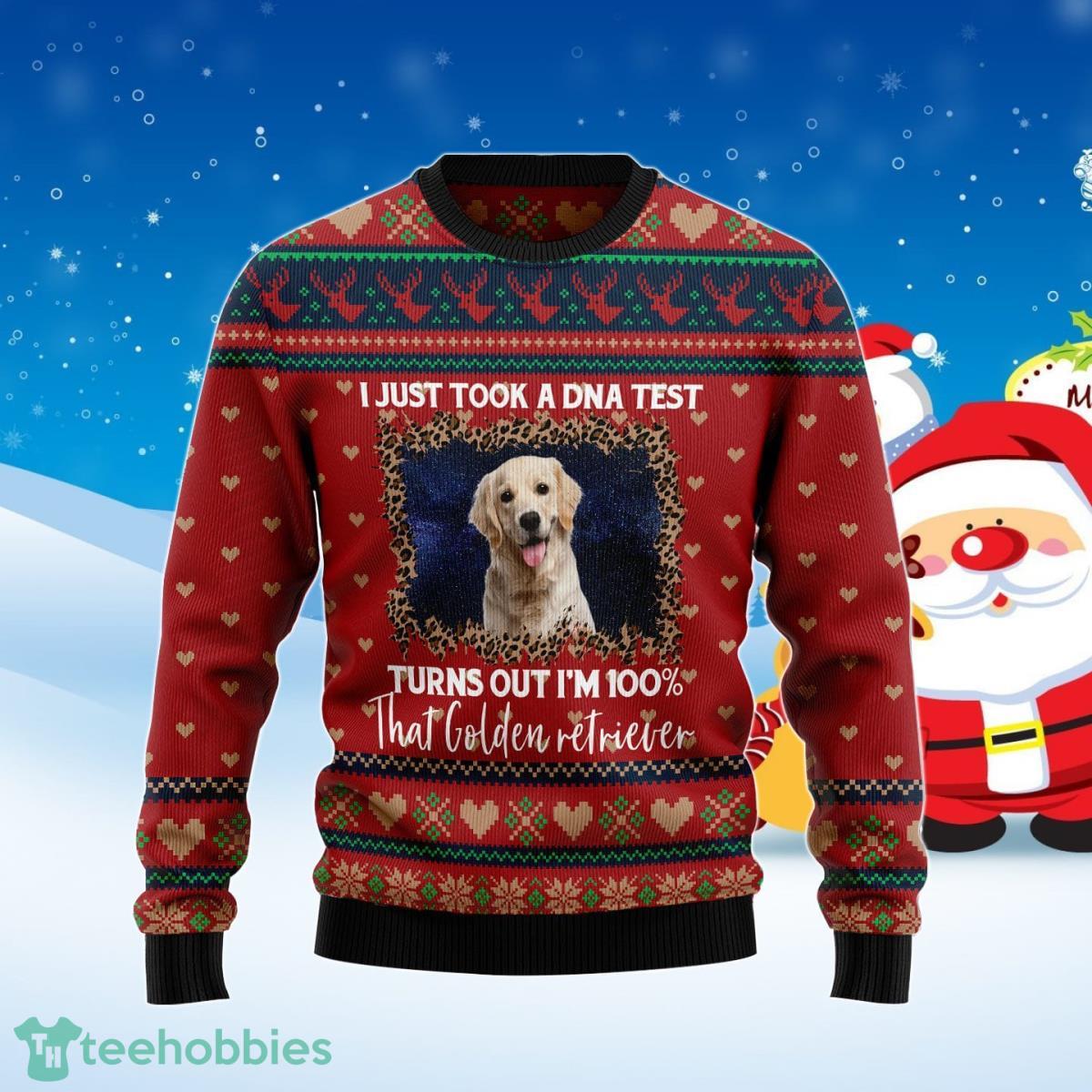 Golden Retriever DNA Ugly Christmas Sweater Best Gift For Men And Women Product Photo 1
