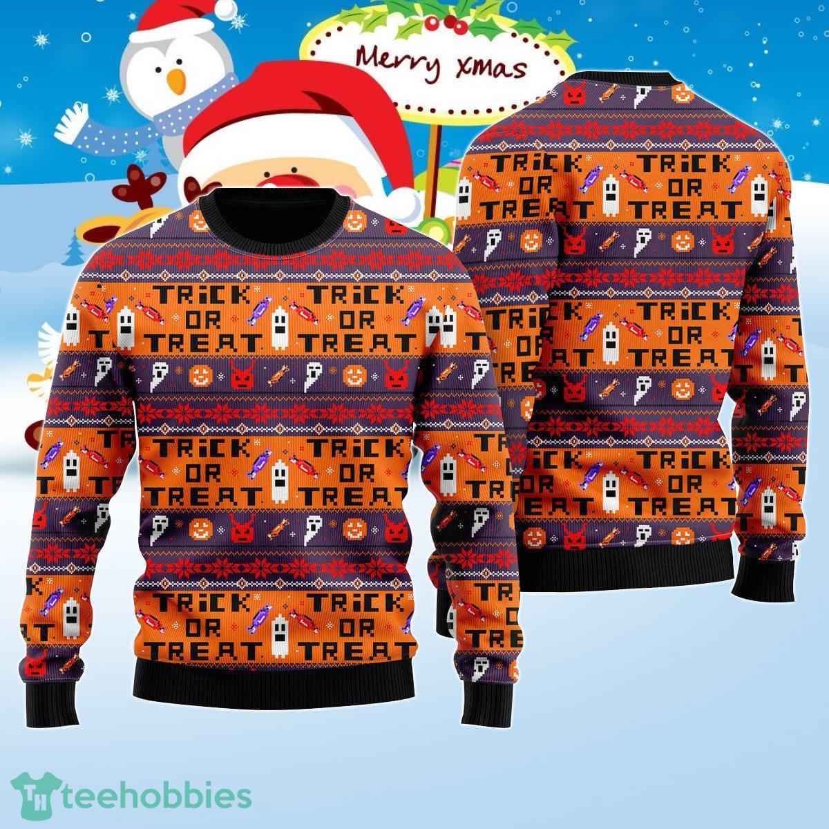 Halloween Trick Or Treat Ugly Christmas Sweater Best Gift For Men And Women Product Photo 1