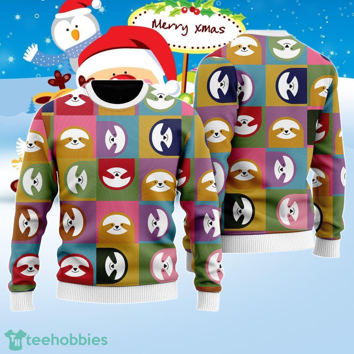 Happy Sloth Ugly Christmas Sweater Best Gift For Men And Women Product Photo 1 Happy Sloth Ugly Christmas Sweater Best Gift For Men And Women Product Photo 1