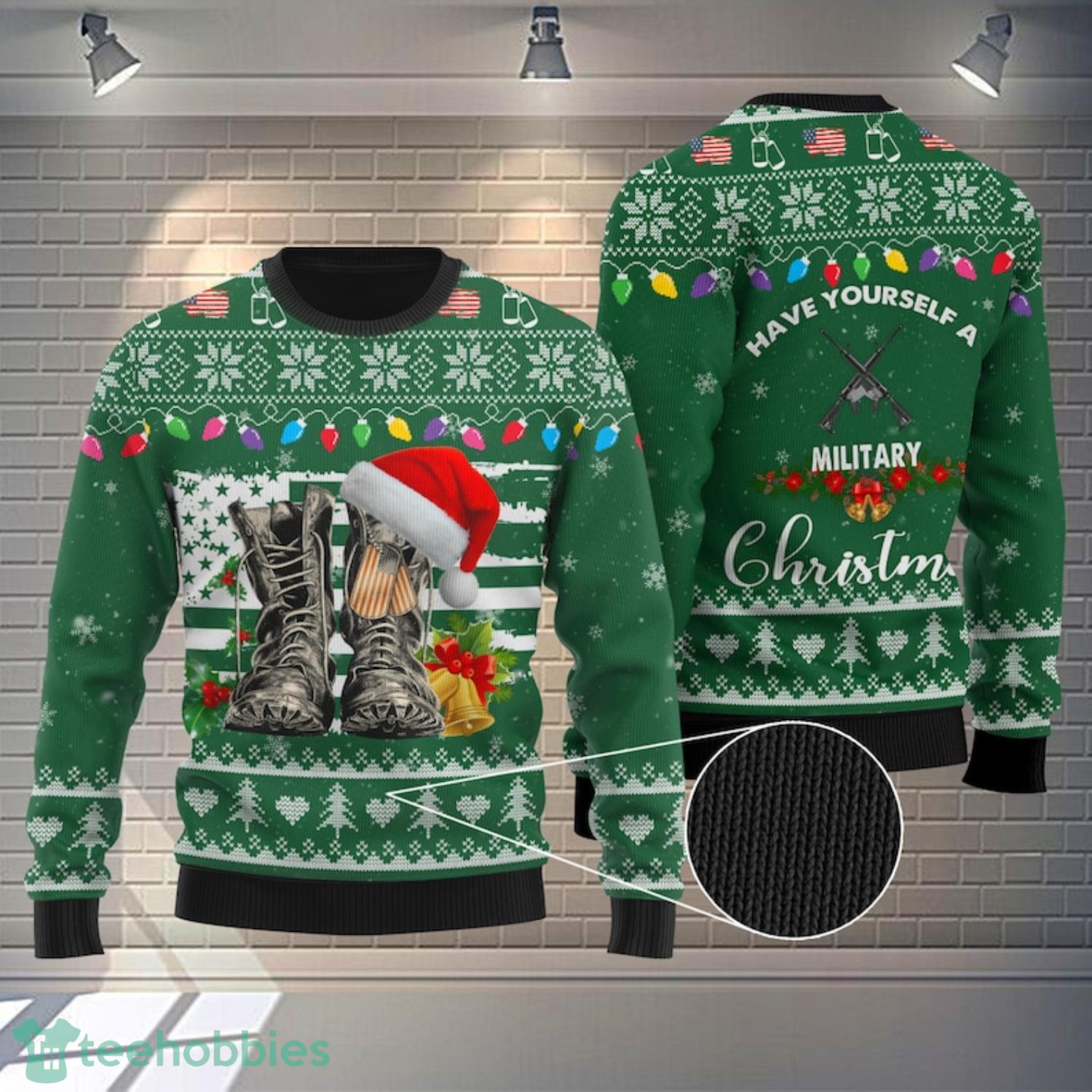 Have Yourself A Military Christmas Combat Boots Ugly Sweater Product Photo 1 Have Yourself A Military Christmas Combat Boots Ugly Sweater Product Photo 1