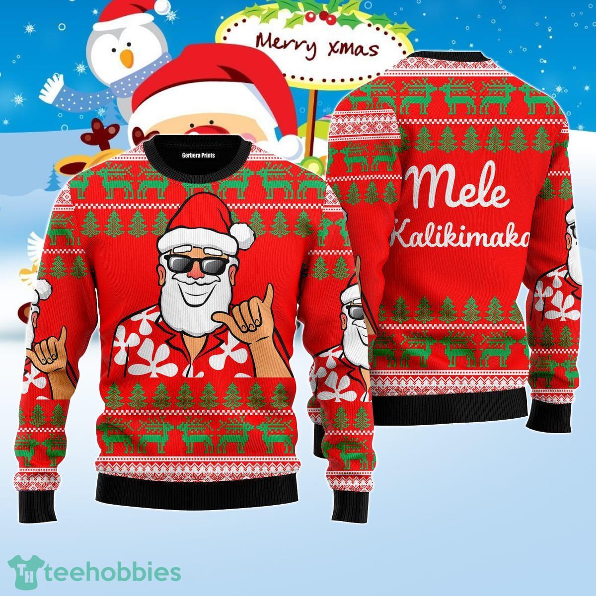 Hawaii Santa Claus Funny Ugly Christmas Sweater Best Gift For Men And Women Product Photo 1 Hawaii Santa Claus Funny Ugly Christmas Sweater Best Gift For Men And Women Product Photo 1