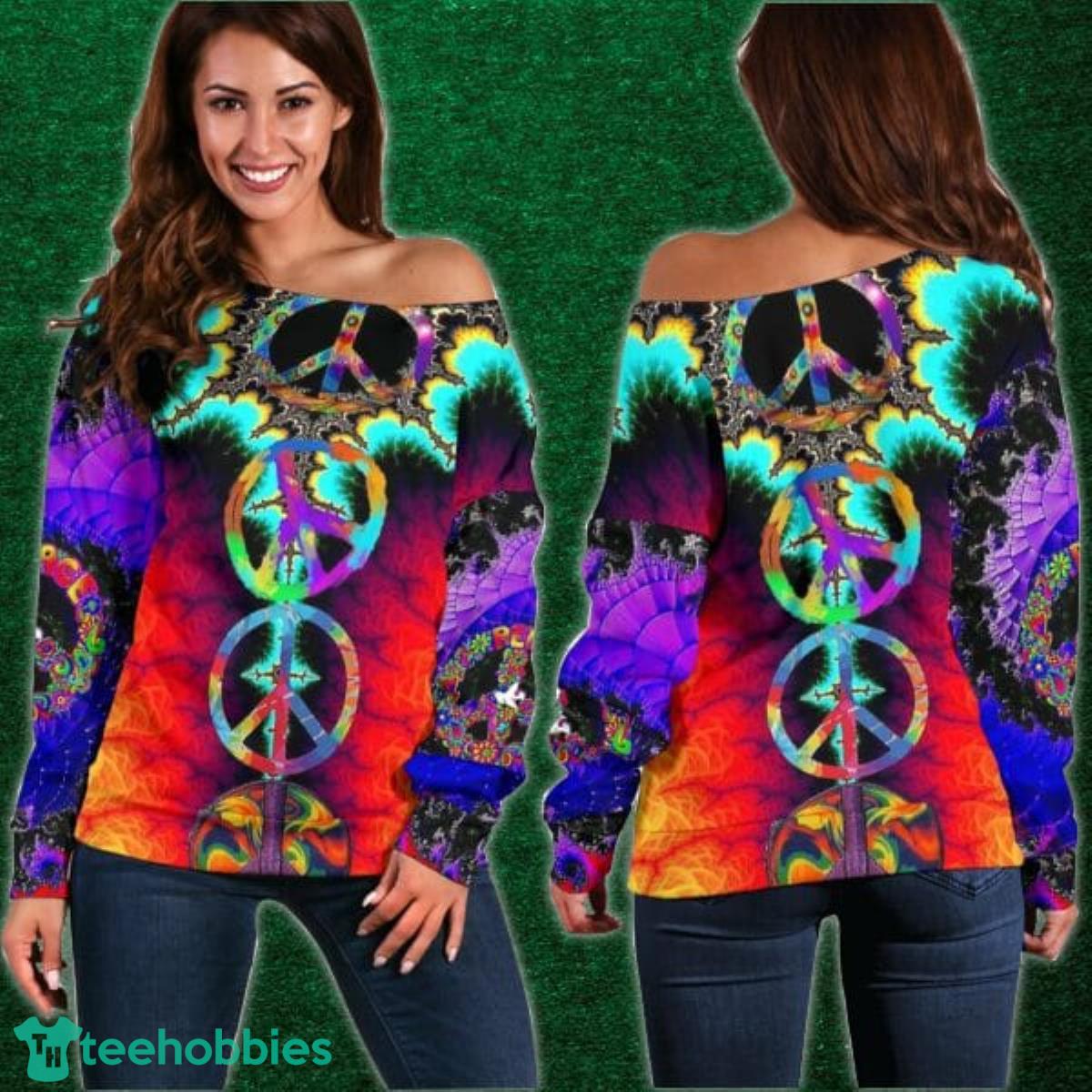 Hippie Awesome Gift Shoulder Sweater Impressive Gift Product Photo 1