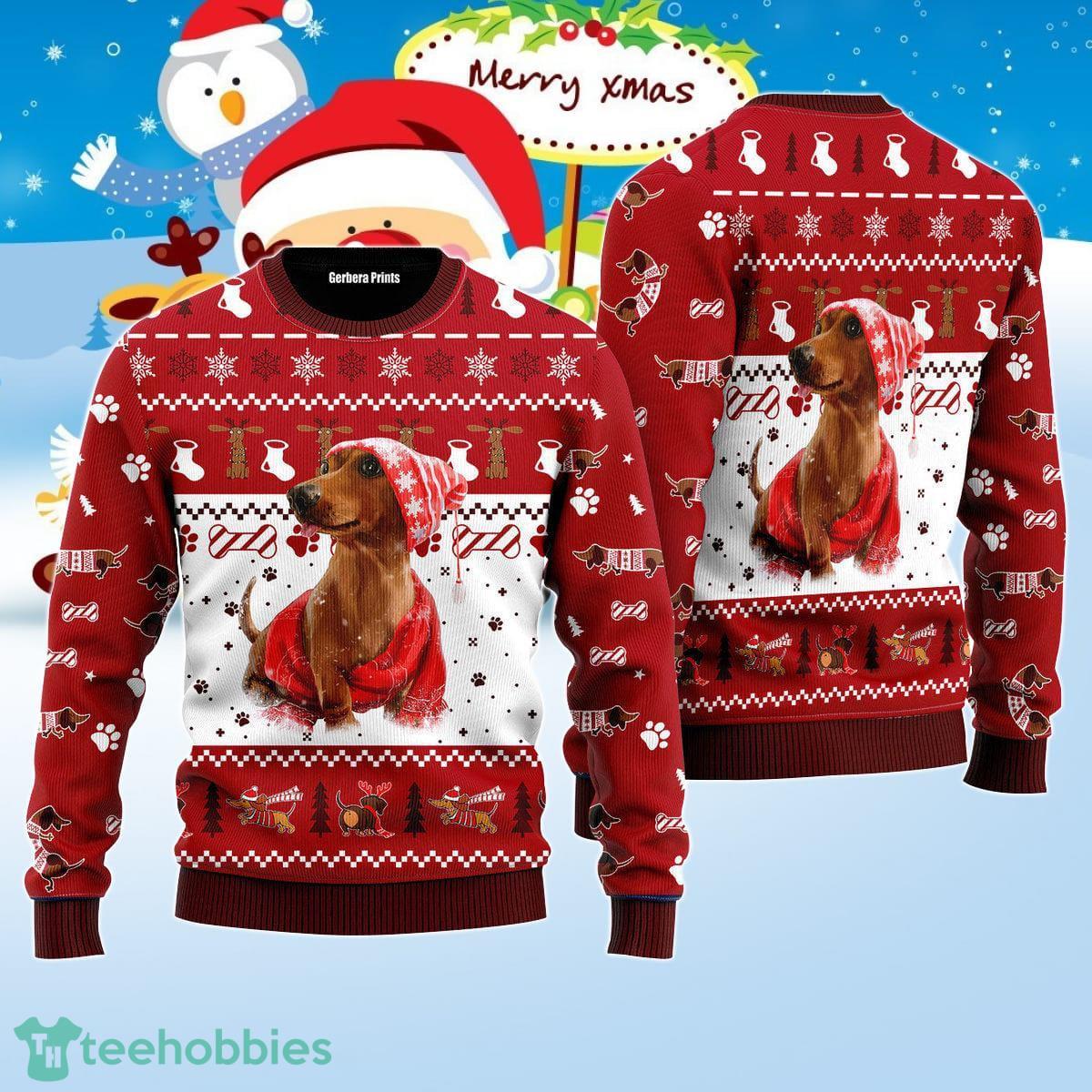 Holiday Dachshund Ugly Christmas Sweater Best Gift For Men And Women Product Photo 1