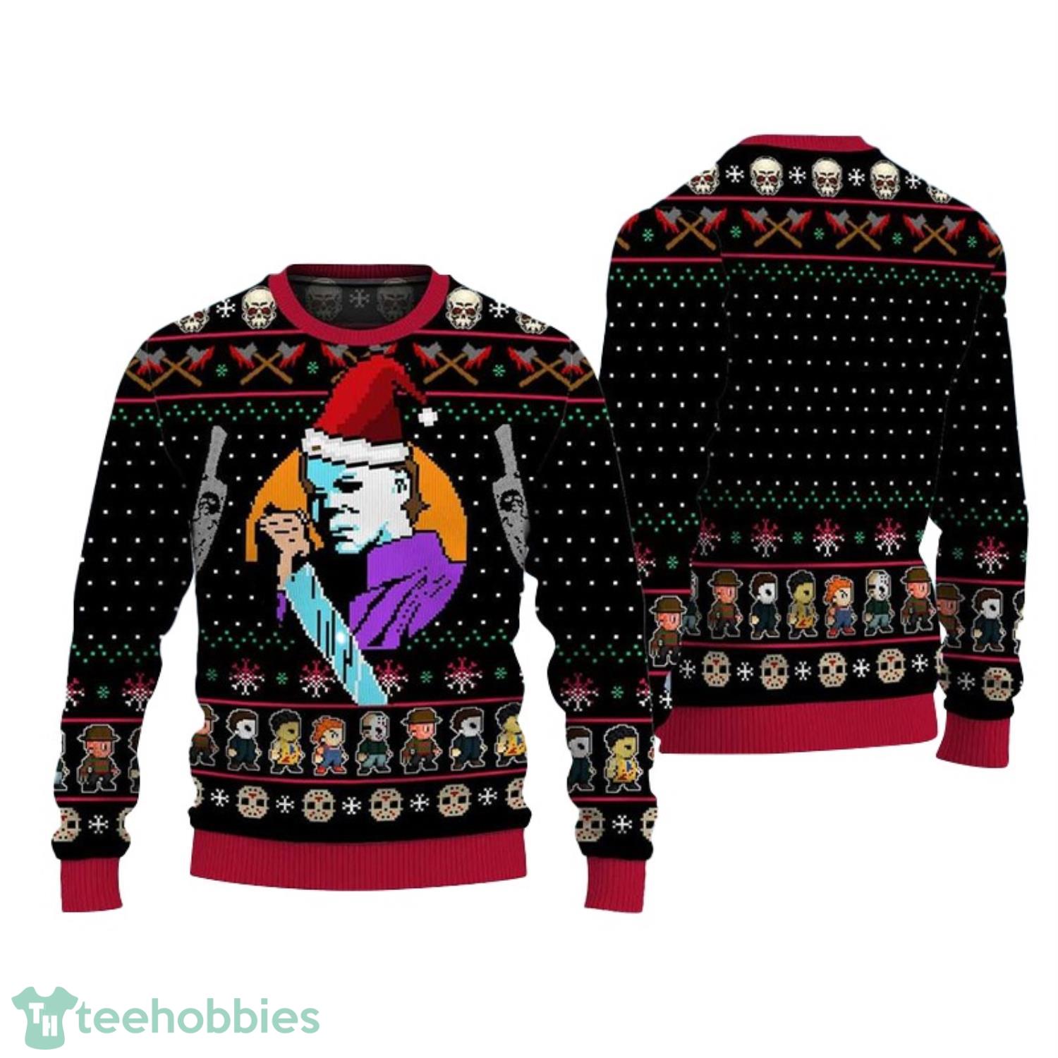 Horror Characters Halloween Ugly Sweater Christmas Gift For Men And Women Product Photo 1