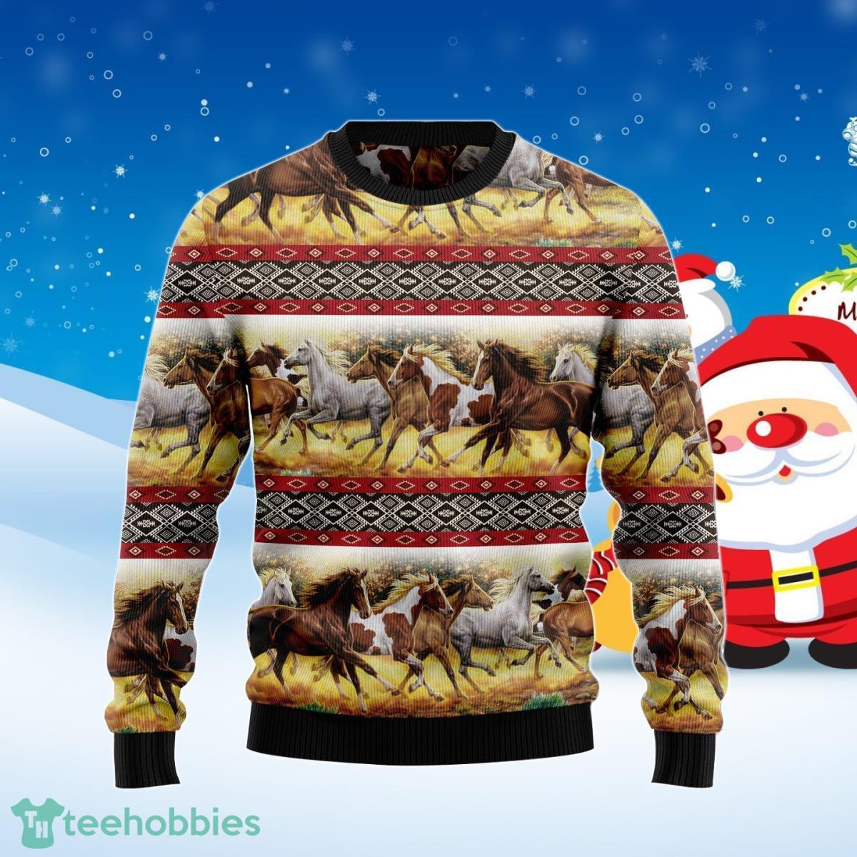 Horse Native American Ugly Christmas Sweater Best Gift For Men And Women Product Photo 1