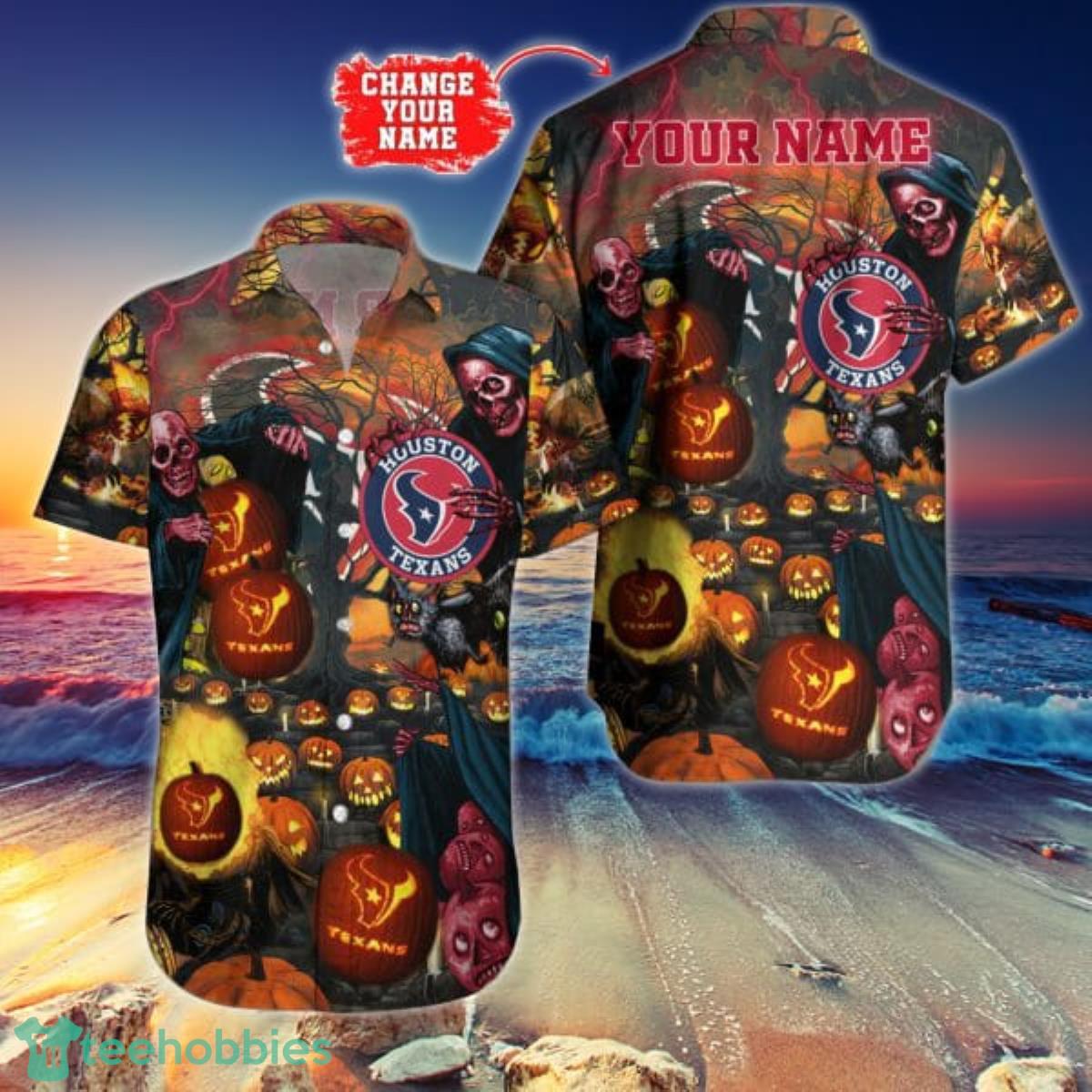 Houston Texans NFL Hawaiian Shirt Custom Name Halloween Hot Trending 2023 Product Photo 1