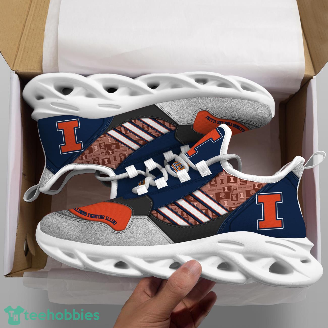 Illinois Fighting Illini NCAA3 Logo Sport Team Max Soul Shoes Clunky Running Sneakers Product Photo 2