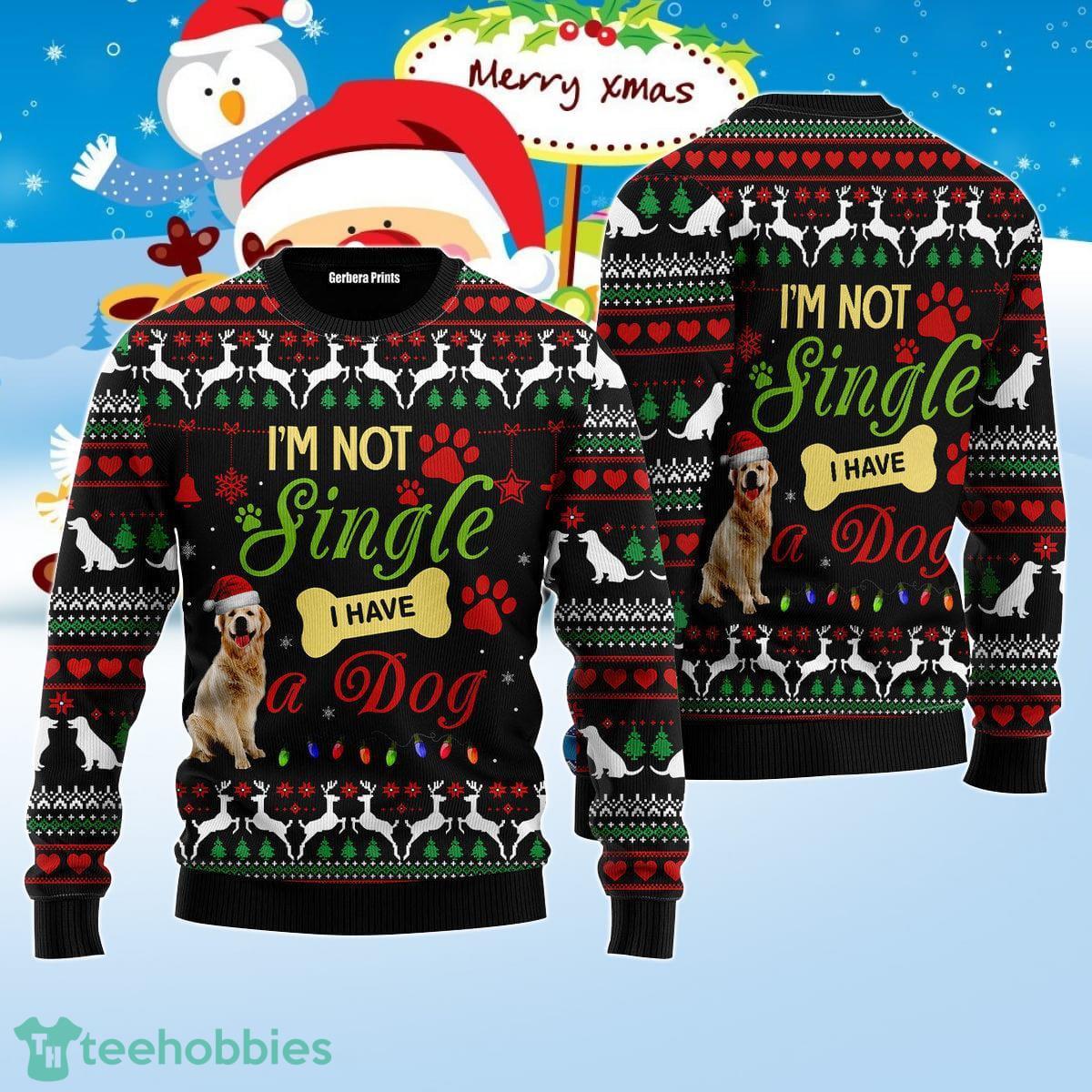 I’m Not Single I Have A Golden Retriever Ugly Christmas Sweater Best Gift For Men And Women Product Photo 1