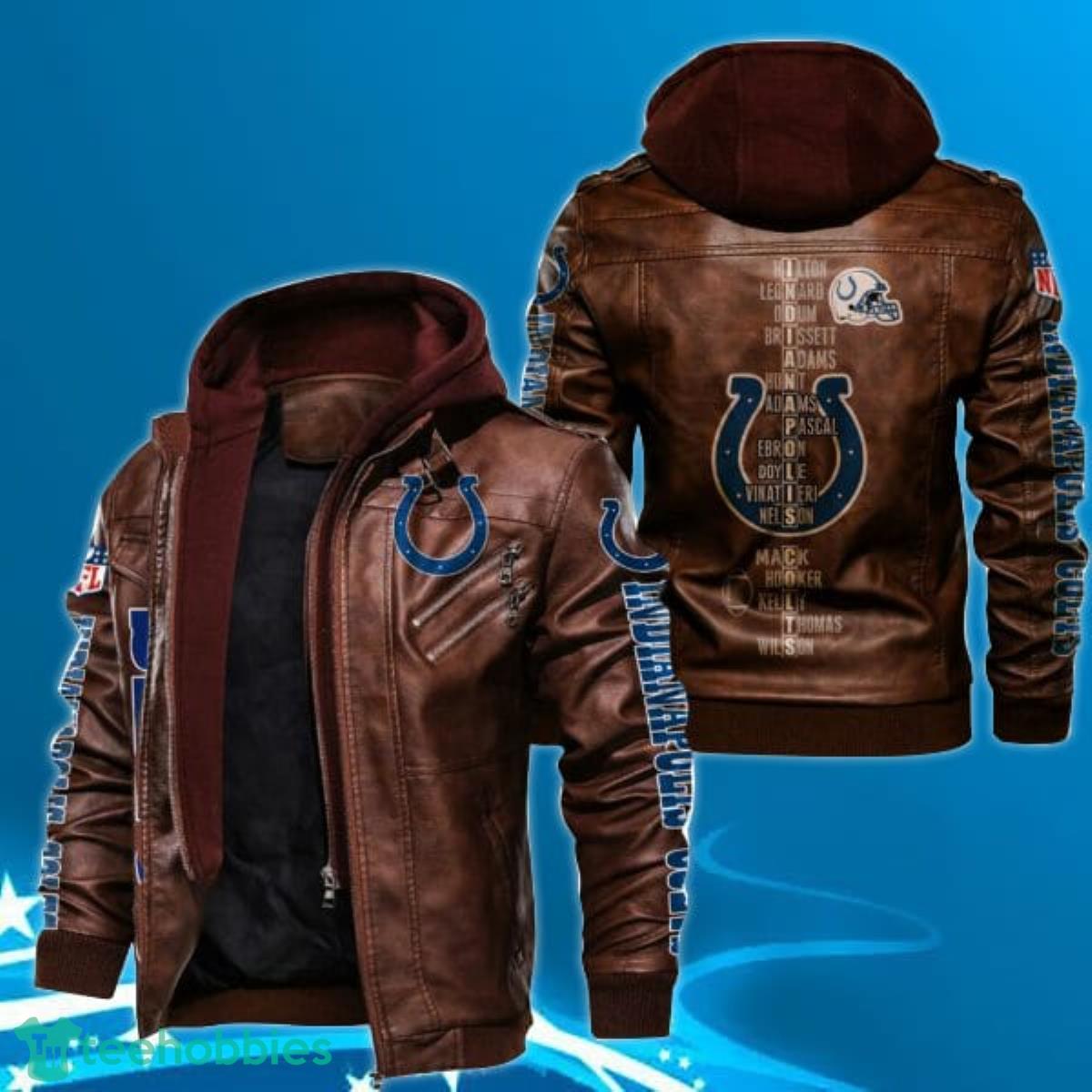 Indianapolis Colts Leather Jacket 3D Print Product Photo 1