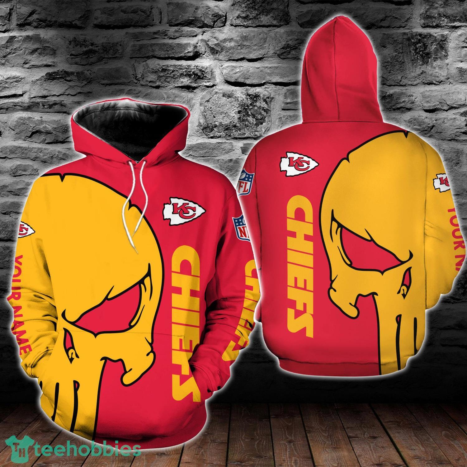 Kansas City Chiefs Skull Pattern All Over Printed 3D T-Shirt Sweatshirt Hoodie Zip Hoodie Product Photo 1