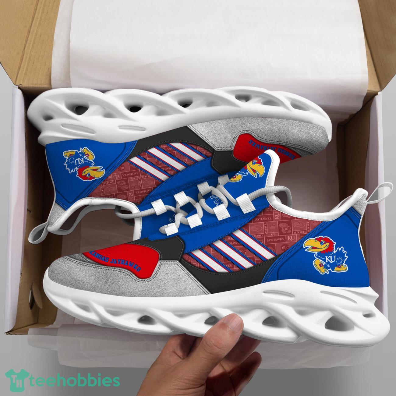 Kansas Jayhawks NCAA2 Logo Sport Team Max Soul Shoes Clunky Running Sneakers Product Photo 2