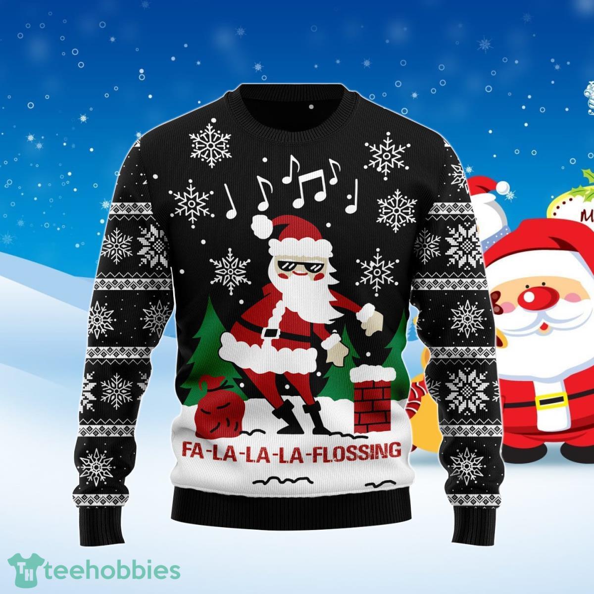 La La La Flossing Santa Claus Ugly Christmas Sweater Best Gift For Men And Women Product Photo 1 La La La Flossing Santa Claus Ugly Christmas Sweater Best Gift For Men And Women Product Photo 1