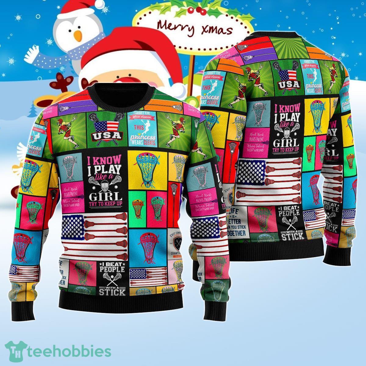 Lacross Love Life Ugly Christmas Sweater Best Gift For Men And Women Product Photo 1 Lacross Love Life Ugly Christmas Sweater Best Gift For Men And Women Product Photo 1