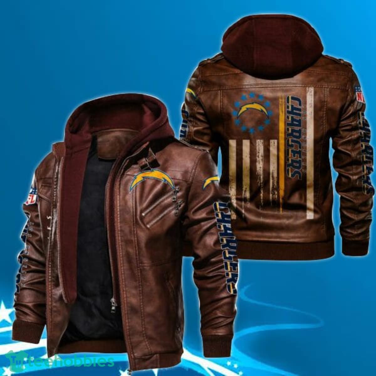 Los Angeles Chargers Leather Jacket For Motocycle Product Photo 1