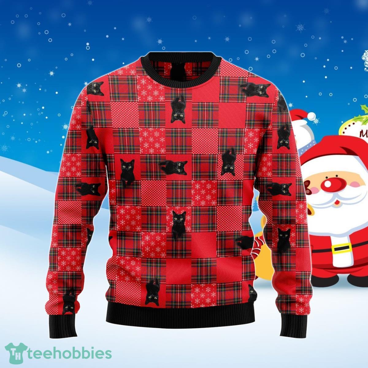 Lovely Black Cat Ugly Christmas Sweater Best Gift Product Photo 1