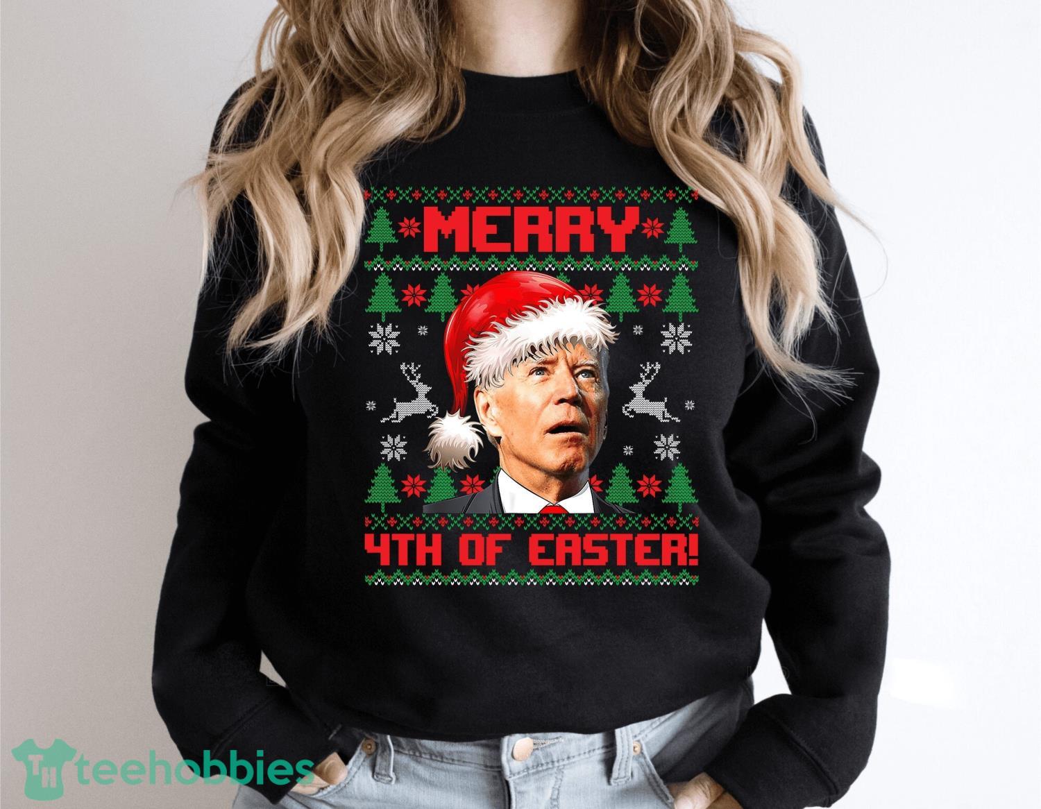 Merry 4th Of Easter Biden Christmas Shirt Product Photo 1