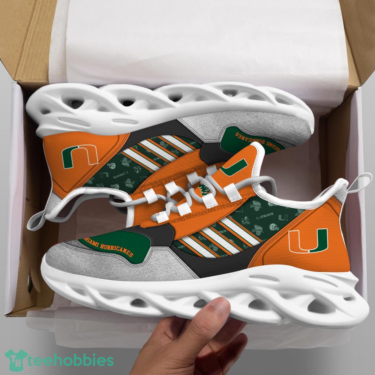Miami Hurricanes NCAA1 Logo Sport Team Max Soul Shoes Clunky Running Sneakers Product Photo 2
