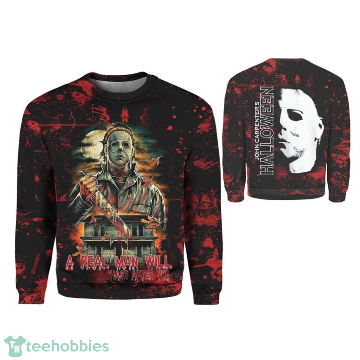 Michael Myers Halloween Horror Movie Killers All Over Print Ugly Sweater Product Photo 1