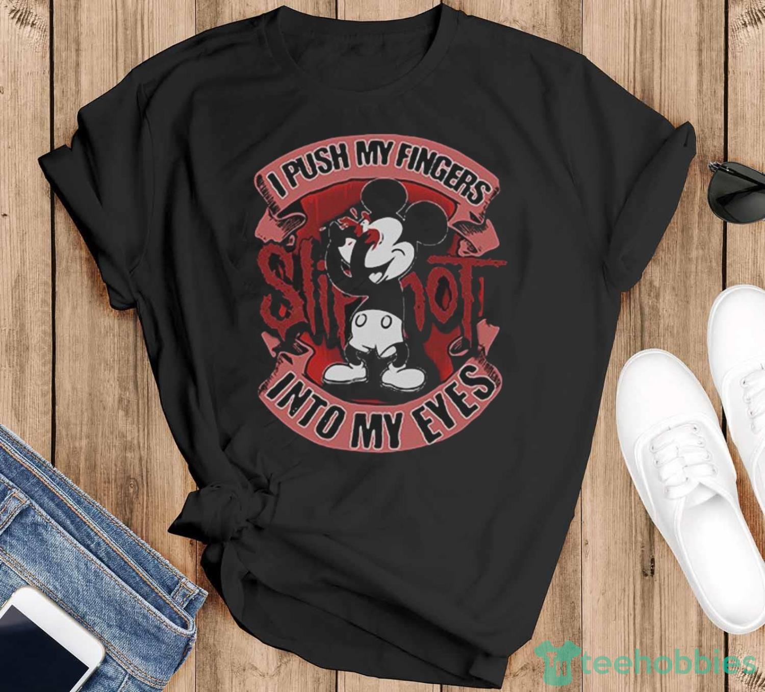 Mickey Mouse I Push My Fingers Into My Eyes shirt - Black T-Shirt