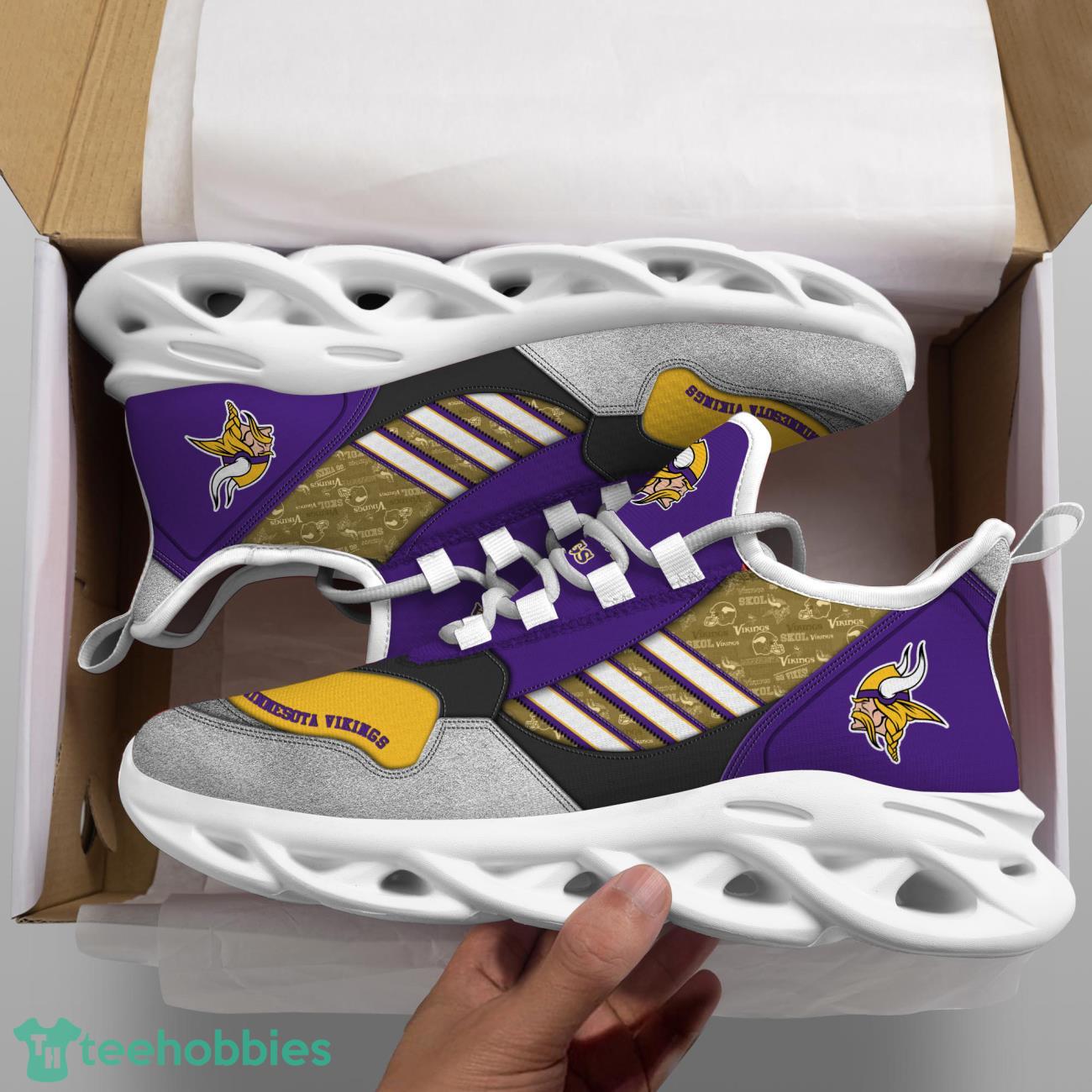 Minnesota Vikings NFL Logo Sport Team Max Soul Shoes Clunky Running Sneakers Product Photo 2