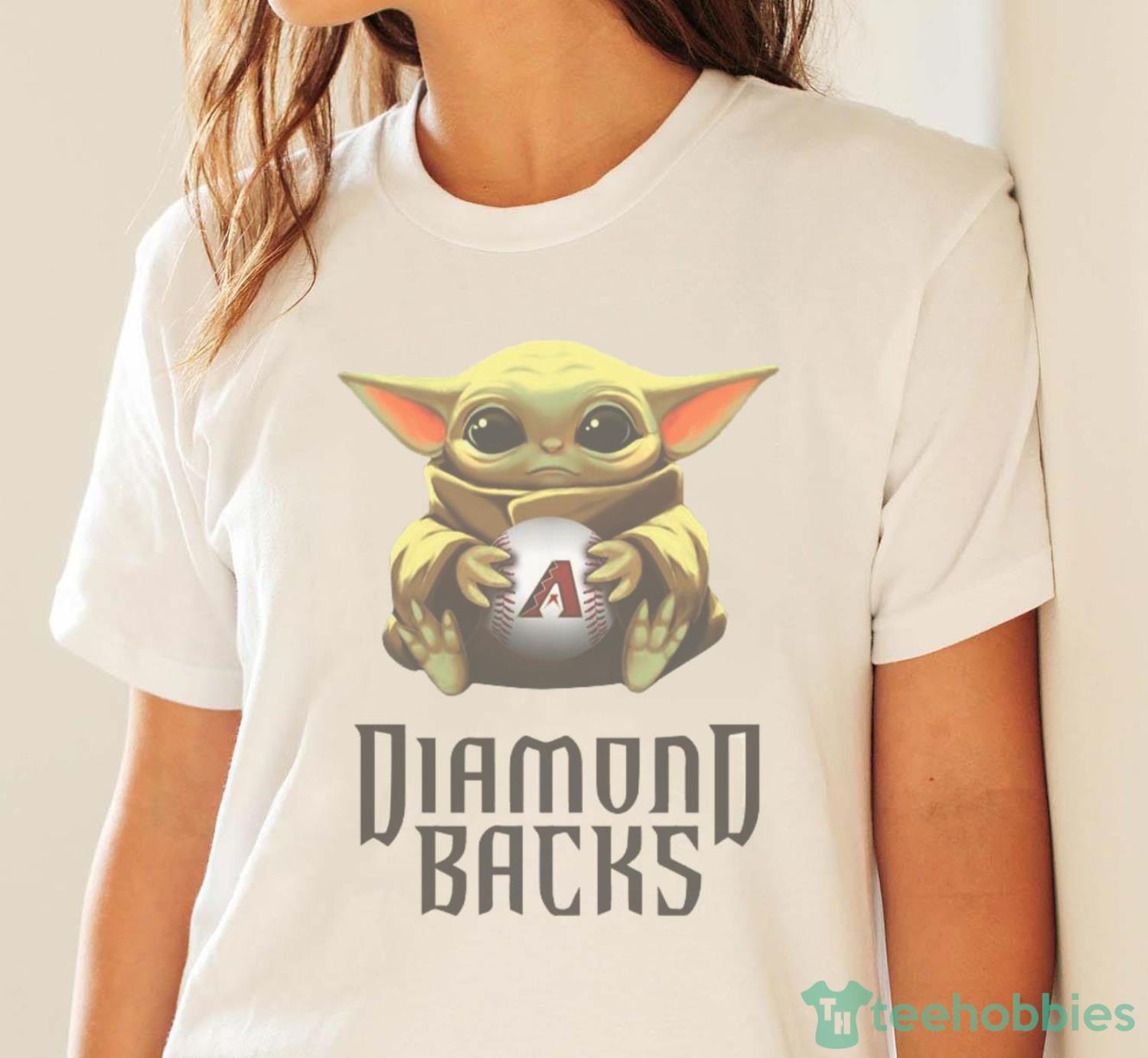 MLB Baseball Arizona Diamondbacks Star Wars Baby Yoda Shirt T Shirt - White Ladies T-Shirt