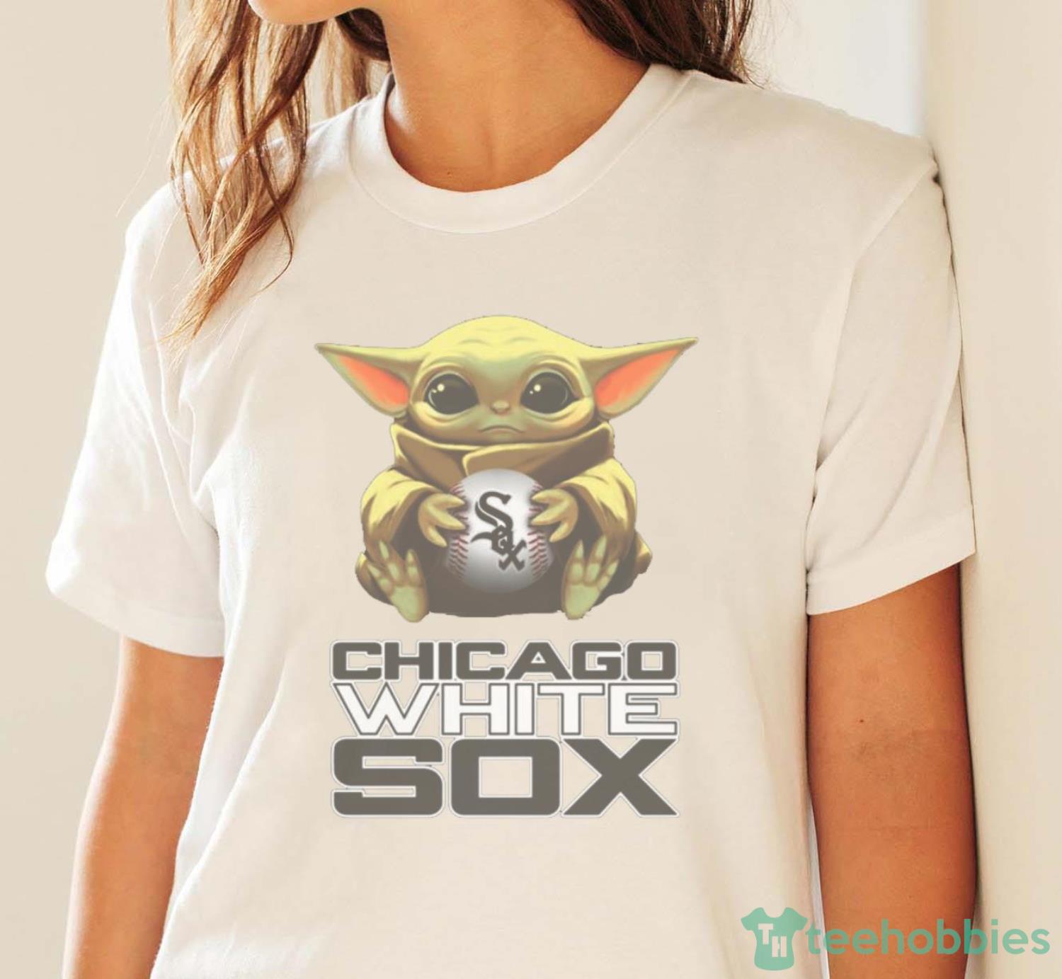 MLB Baseball Chicago White Sox Star Wars Baby Yoda Shirt T Shirt - White Ladies T-Shirt