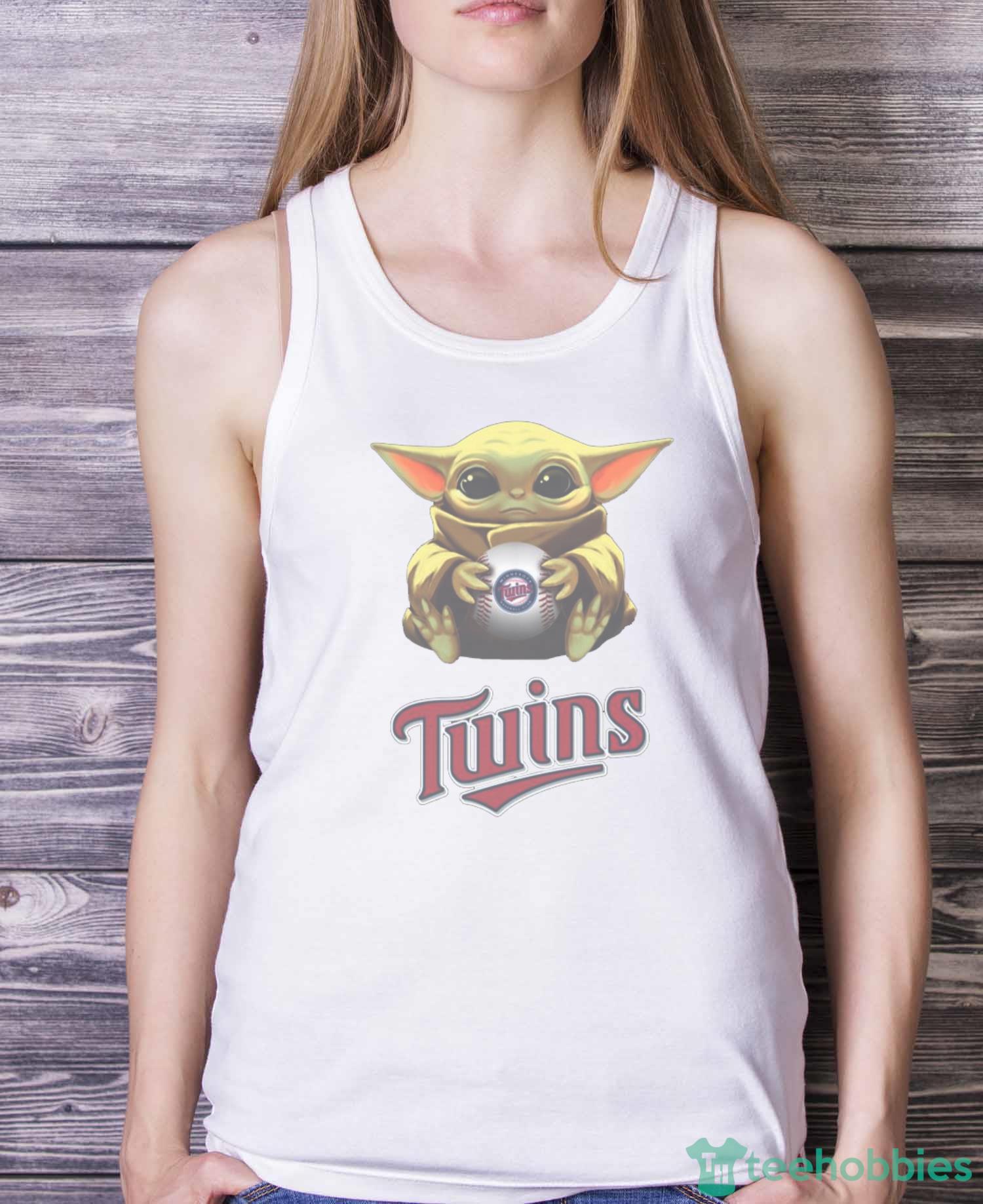 MLB Baseball Minnesota Twins Star Wars Baby Yoda Shirt T Shirt - White Ladies Tank Top